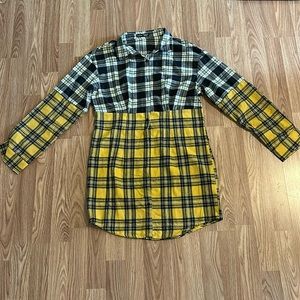 Flannel t-shirt dress. Size L.